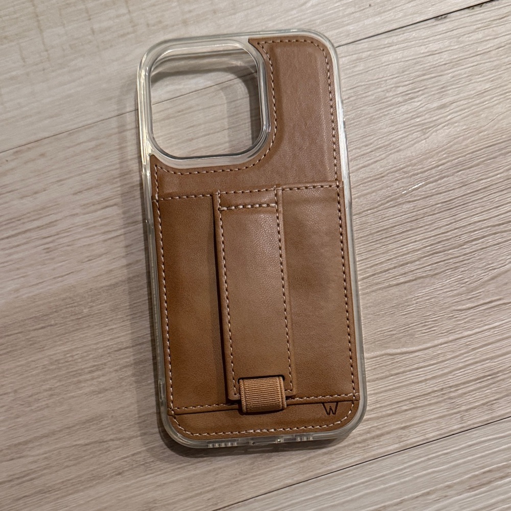 Elegant Tan Leather Phone Case with Card holder wallet case
